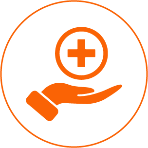 Hand holding medical sign